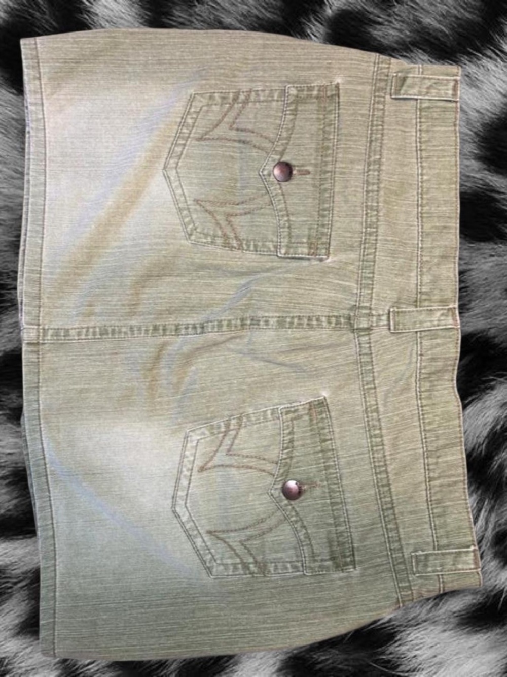 Mossimo Y2K Grunge Acid Washed Green Denim Mini Skirt